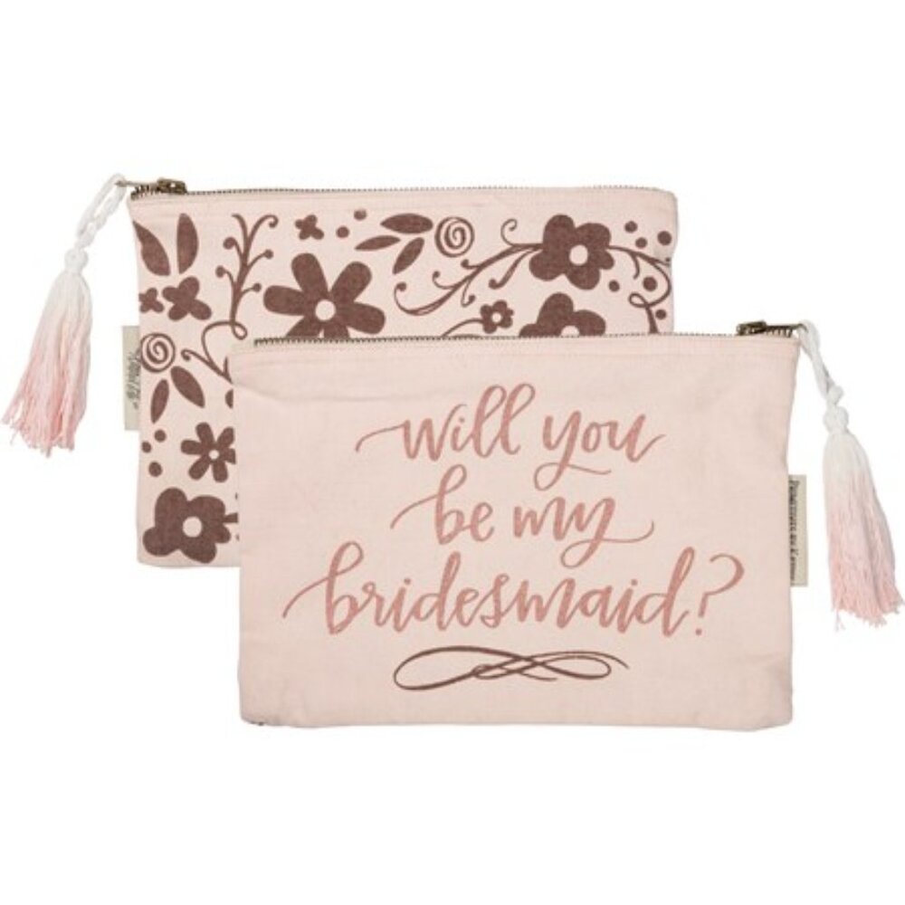 “Will You Be My Bridesmaid?” Pink Zipper Pouch
